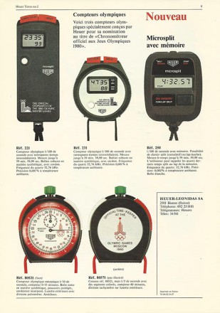 Beschreibung Heuer LED Stoppuhren