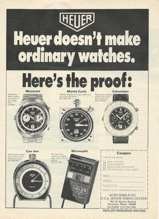 Zeitungsanzeige Heuer Montreal und Calculator