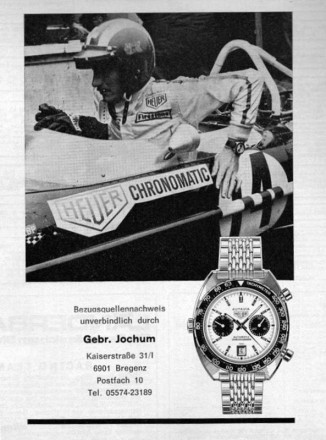 Zeitungsanzeige Werbung Heuer Autavia Chronomatic