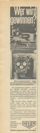 Zeitungsanzeige Heuer Autavia manuell
