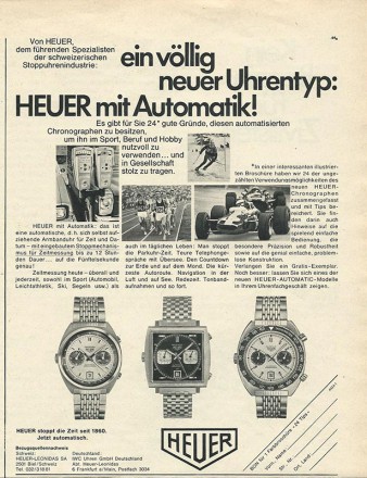 Zeitungsanzeige Heuer Automatikchronograph