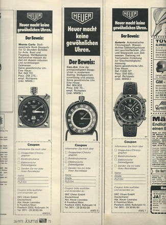 Zeitungsanzeige Heuer Zeitmesser