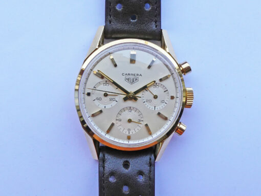 NOS Heuer Carrera 12 Ref. 2456S 18 K Gold Vintage – Bild 9
