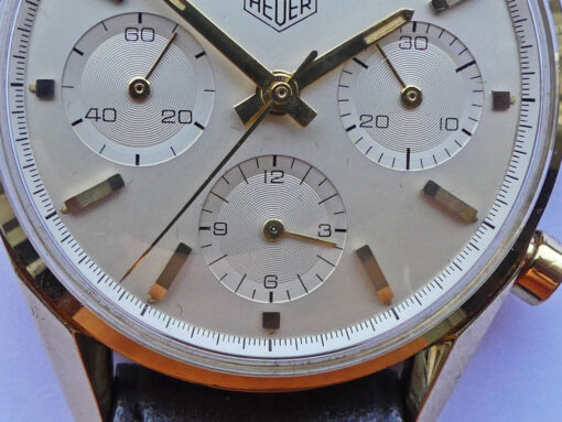 NOS Heuer Carrera 12 Ref. 2456S 18 K Gold Vintage – Bild 3