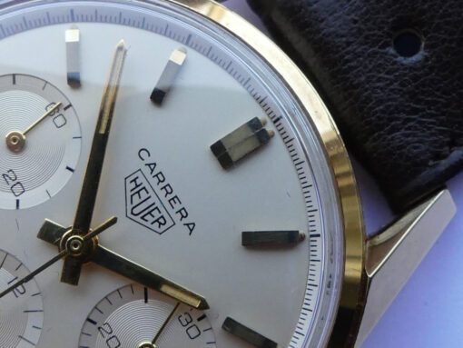 NOS Heuer Carrera 12 Ref. 2456S 18 K Gold Vintage – Bild 4