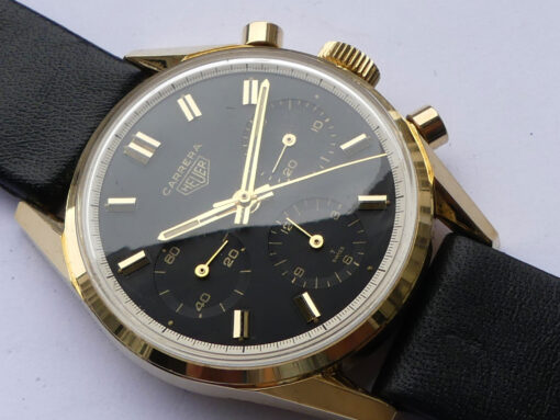 Vintage 18K Gold Heuer Carrera Ref. 2456N - Image 2