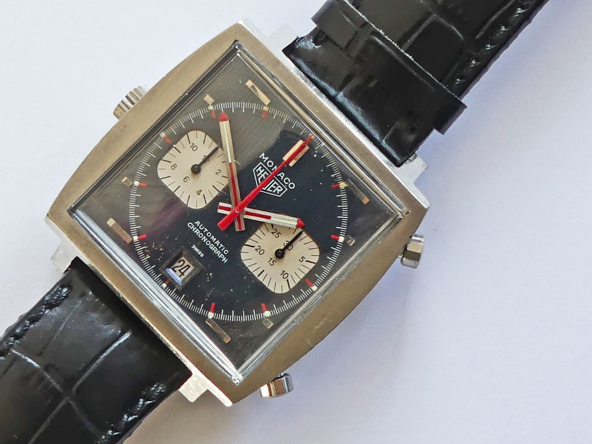 Vintage Heuer Monaco "Steve McQueen" Transitional Ref. 1133B Chronograph – Bild 2